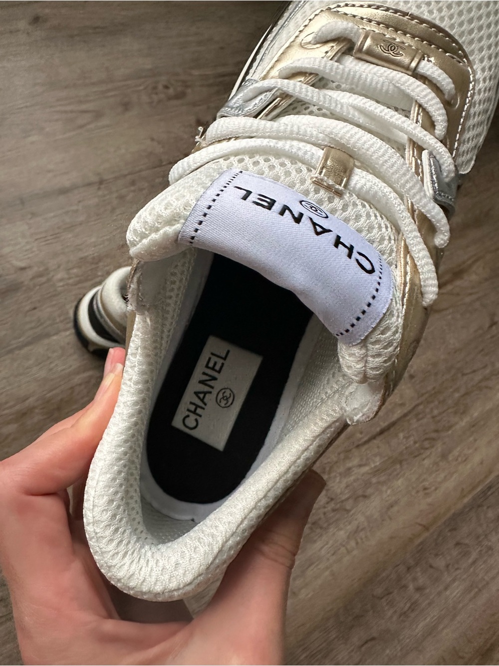 CHANEL Gold Sneakers - Picture 5 of 7
